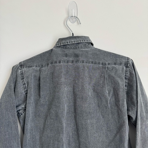 Polo By Ralph Lauren Gray Acid Wash Button Down Shirt Size 14  Cotton - Picture 4 of 6